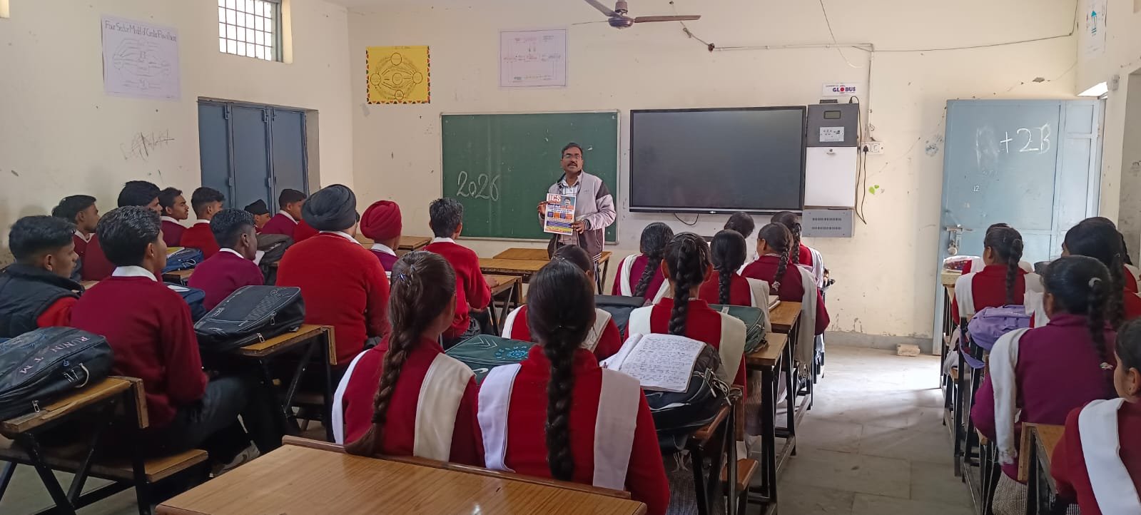 Classroom career counseling session with government school students